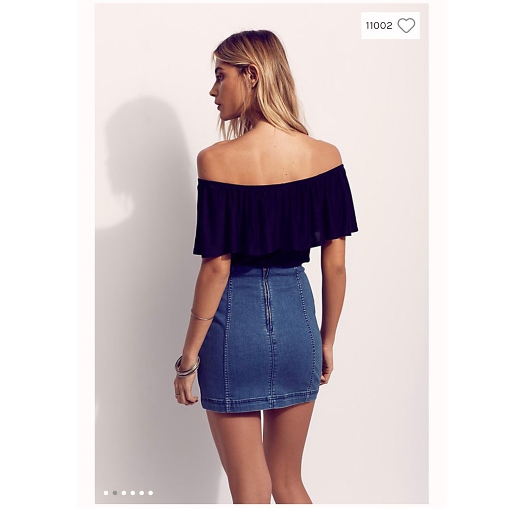 Free People Modern Femme Mini Skirt in Denim